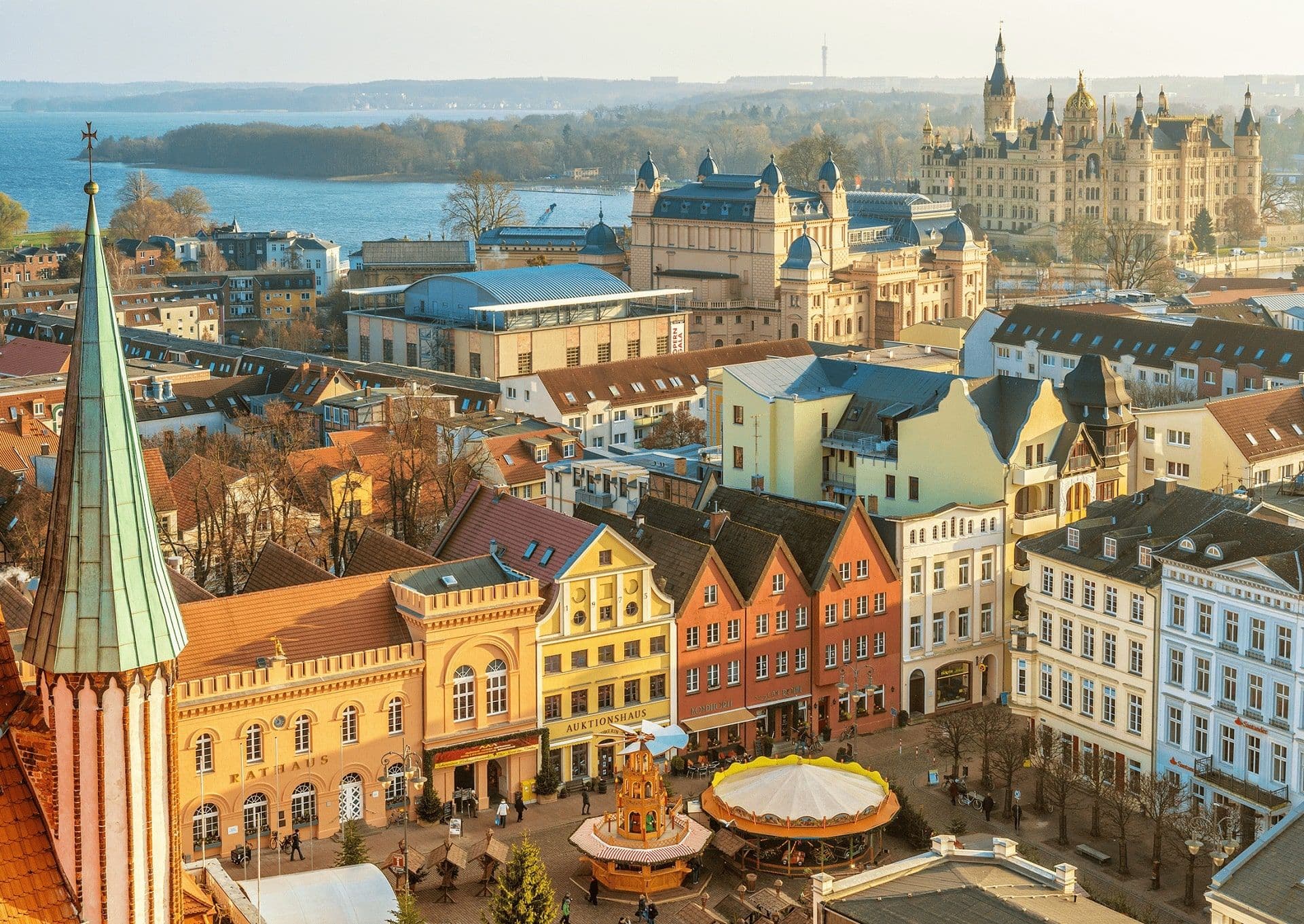 Schwerin town seen from above